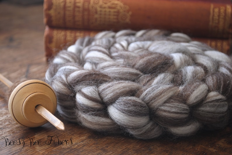 CORRIEDALE Natural Wool Roving Combed Top Spinning or Felting Fiber Humbug Blended Top 4 oz image 4