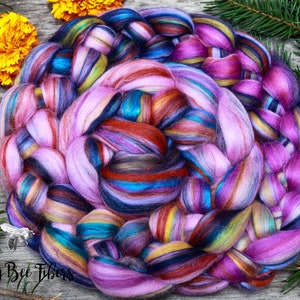 CALYPSO Non Mulesed Merino Wool and Mulberry Silk blend Roving Combed Top for Spinning, Felting, Soft, Luxurious Spin Fiber Rove 4oz image 2