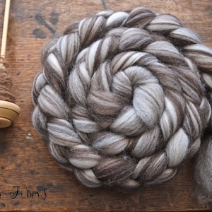 CORRIEDALE Natural Wool Roving Combed Top Spinning or Felting Fiber Humbug Blended Top