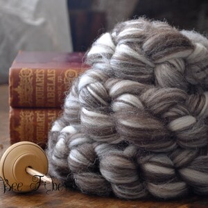 CORRIEDALE Natural Wool Roving Combed Top Spinning or Felting Fiber Humbug Blended Top 4 oz image 2