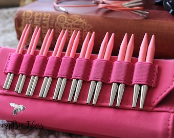 3.5" LYKKE BLUSH Interchangeable Knitting Needle Set Pink Denim Case