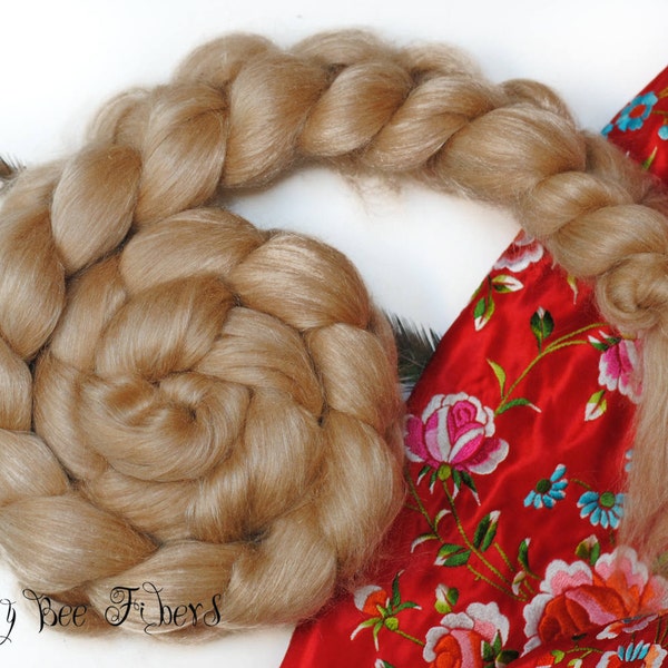 CAMEL SILK BLEND Luxury Natural Golden Baby Camel and Silk Top for Spinning wool fiber Felting