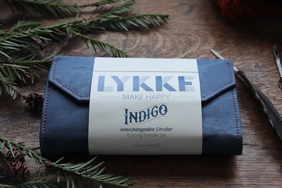 LYKKE Indigo 3.5 Interchangeable Circular Knitting Needles Short  Interchangeable Needles Short Circular Needles Indigo Knitting Needles 