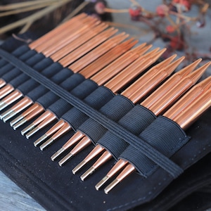 LYKKE Cypra Copper Interchangeable Knitting Needle Set - Umber Case