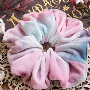 VELVET BLUSH - Hand-Dyed Silk Velvet Scrunchie in Soft Pastels - Hair Accessory -Gift-Ready - Handmade in California