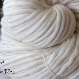 Undyed Yarn 100% Merino Soft Chunky Heavy Bulky Natural Ecru White Giant Knitting, Crochet, Weaving Soft Yarn - 4 oz