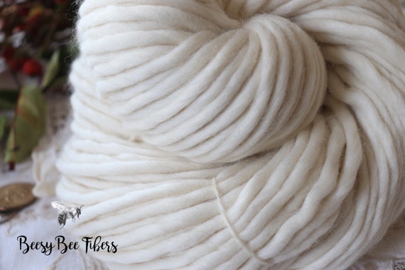 Undyed Yarn 100% Merino Soft Chunky Heavy Bulky Natural Ecru White Giant  Knitting, Crochet, Weaving Soft Yarn 