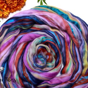 CALYPSO Non Mulesed Merino Wool and Mulberry Silk blend Roving Combed Top for Spinning, Felting, Soft, Luxurious Spin Fiber Rove 4oz image 6