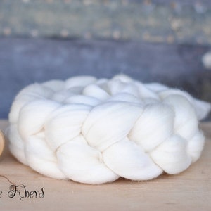 FRENCH RAMBOUILLET Wool Roving Next to Skin Undyed Natural Ecru Combed Top Spinning Felting fiber 4 oz image 4