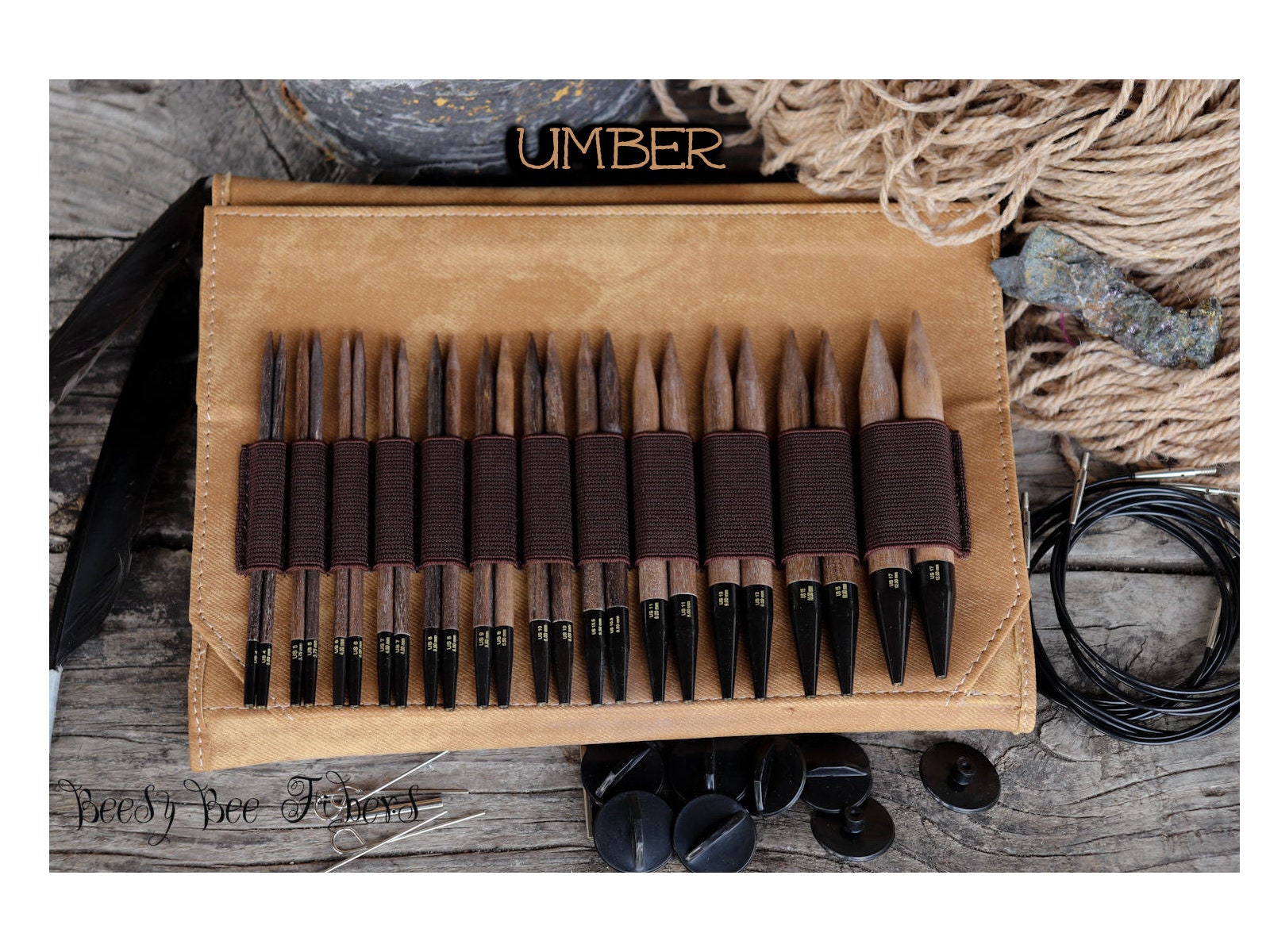 LYKKE Umber Interchangeable Circular Knitting Needle Set: 5