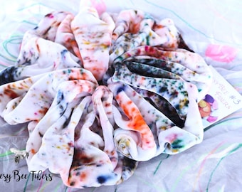 CAKE POP Velvet- XL Silk Velvet Scrunchie Color-Splattered - Hair Accessory -Gift-Ready - Handmade in California