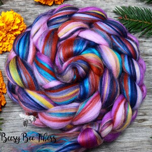 CALYPSO Non Mulesed Merino Wool and Mulberry Silk blend Roving Combed Top for Spinning, Felting, Soft, Luxurious Spin Fiber Rove 4oz image 4