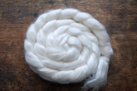 Carbonized Bamboo Top Vegan Black Undyed Bamboo Diamond Roving 4 oz