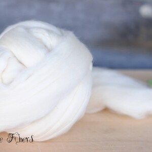 FRENCH RAMBOUILLET Wool Roving Next to Skin Undyed Natural Ecru Combed Top Spinning Felting fiber 4 oz image 5