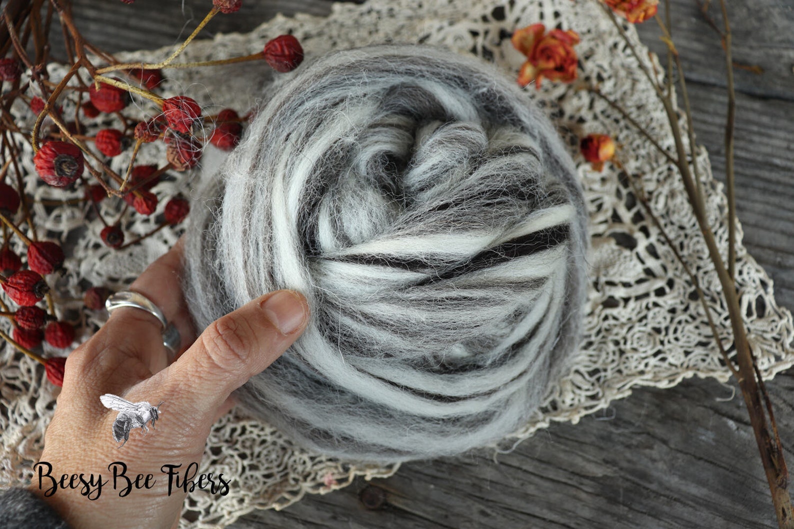 JACOB Natural Wool Roving Combed Top Spinning or Felting Etsy