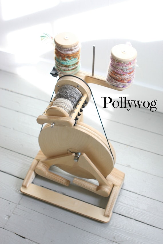 Pollywog Spinning Wheel: Open Orifice Beginner Wheel for Art Yarns