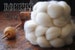 Undyed Natural White Romney Combed Top Wool Roving Spinning Felting fiber - 4 oz 