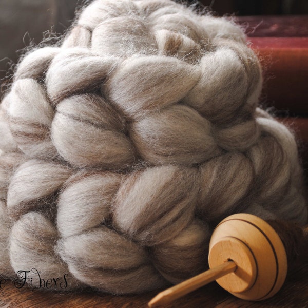 Bluefaced Leicester Undyed Natural Wool Roving Combed Top Spinning Wool for Felting Fiber Humbug Blended Top - 4 oz