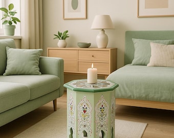 Handmade Moroccan Side Table – Hand-Painted with Traditional Art from Marrakech’s Old Medina