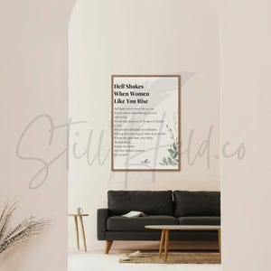 El infierno se estremece cuando mujeres como tú se levantan – Carta cristiana imprimible / Ánimo basado en la fe / Arte mural digital para ella / Still Held