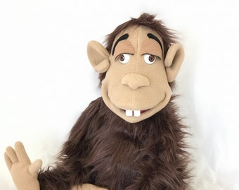 Chocko the Chimpanzee puppet for youtube movie monkey puppet