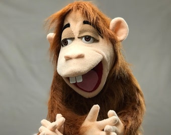 Ollie the Orangutang puppet for youtube movie monkey puppet