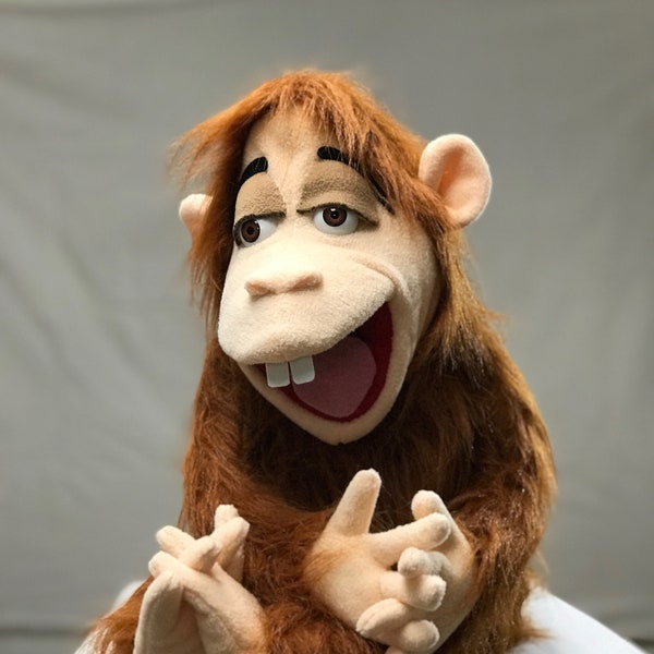 Ollie the Orangutang puppet for youtube movie monkey puppet