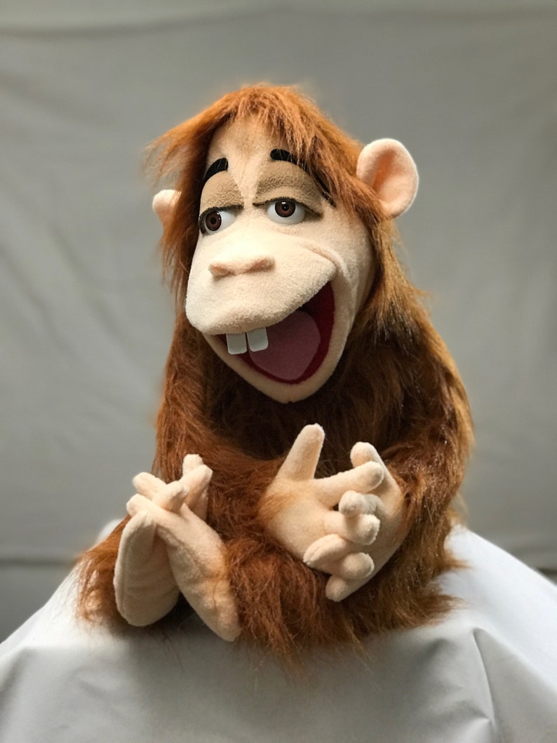 Ollie the Orangutang puppet for youtube movie monkey puppet 