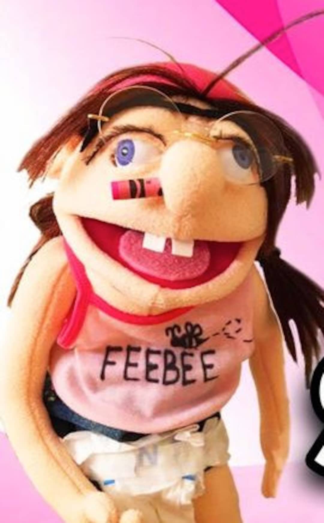 60cm Jeffy And Feebee Hand Puppet Large Soft Doll Plush Toys Puppet Kids  Gift UK