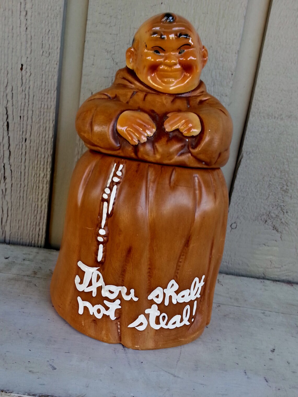 Twin Winton Friar Monk Cookie Jar Thou Shalt Not Etsy