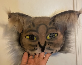 summer bobcat therian/quadrobics mask!