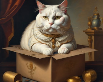 Baron Von Box-Kitty -High Quality Art Print