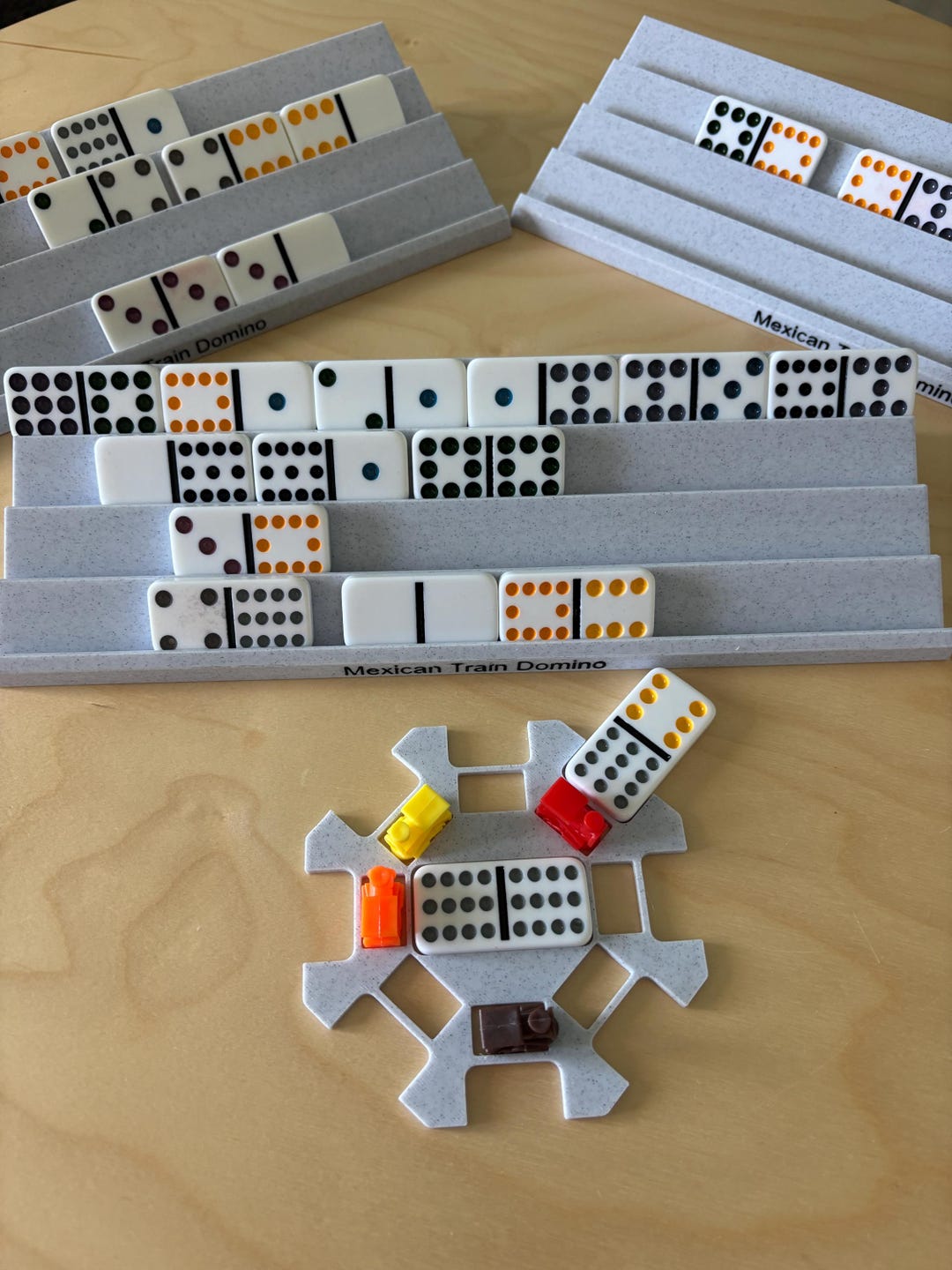 Dominoe Racks Stackable Domino Holder for Mexican Train | 4 Row Domino Rack, 3D ...