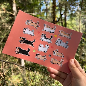 Running Puppy Sticker Sheet | Cute Dogs Planner Stickers | Pet Owner Gift | Water Bottle & Laptop Decals