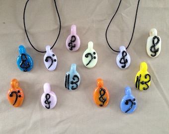 Treble Bass Alto Tenor Clef Pendants