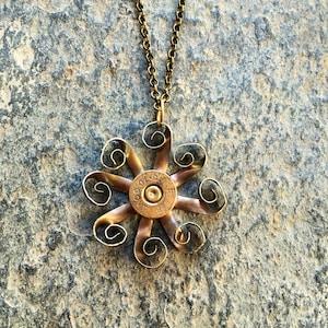 Steampunk Flower made from bullet casing image 1