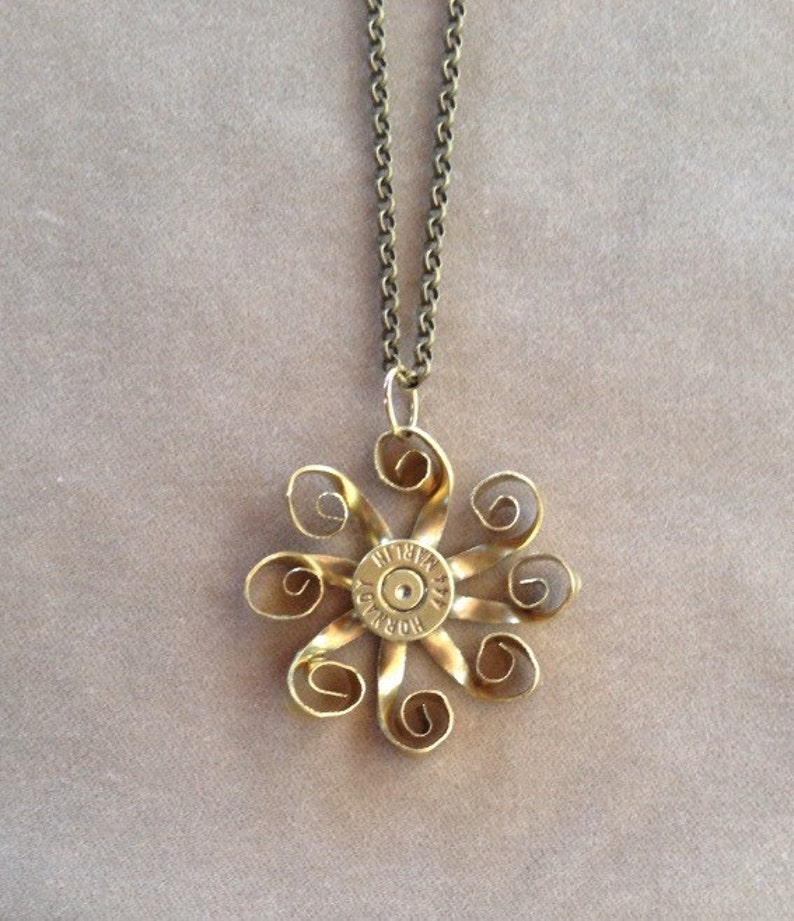 Steampunk Flower made from bullet casing image 2