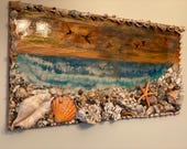 Epoxy Picture 48“ x 24” is a masterpiece. It is painted and epoxy coated, on a wooden base, decorated in sea.