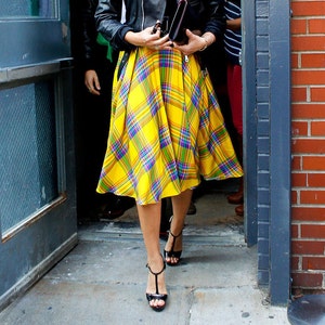 Miss Jessica goes Vintage ~ Plaid Cotton circle skirt with pockets ~ full and sweeping with or without a Petticoat