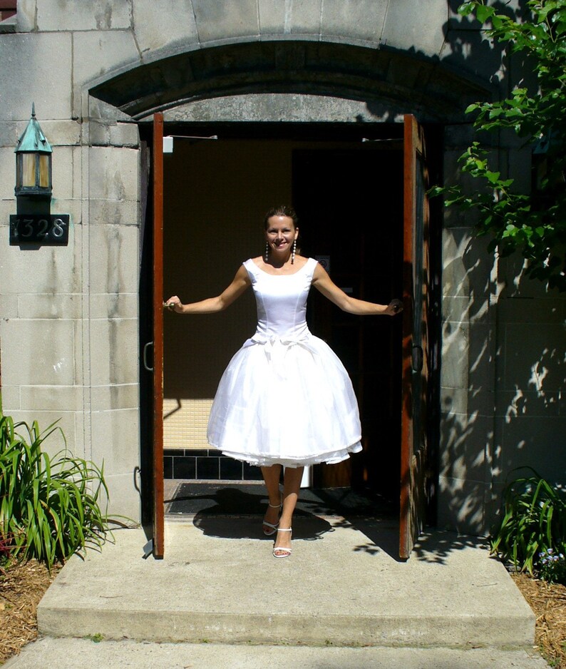 Drop Waist Tea Length Dress