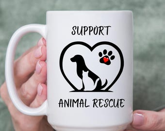 Animal Rescue Support Mug: Dog & Cat Lover Ceramic Mug