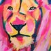 The Pink Lion: Original Painting on Paper - Etsy