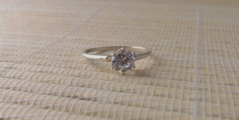 Cubic Zirconia Sterling Silver Ring Ready to ship size 8