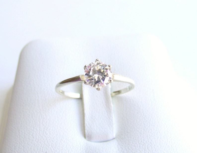 Cubic Zirconia Sterling Silver Ring Ready to ship size 8