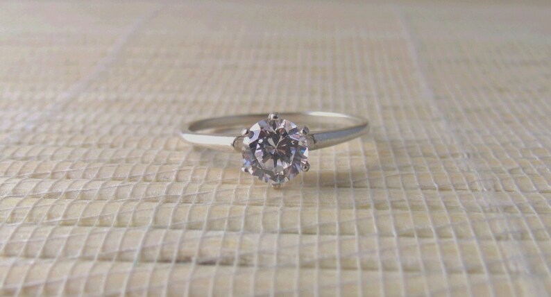 Cubic Zirconia Sterling Silver Ring Ready to ship size 8