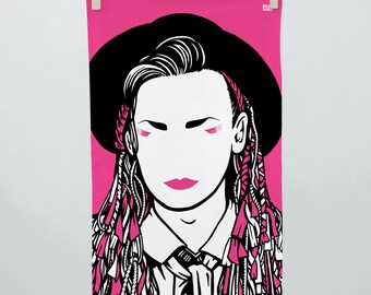 Boy George Tea Towel, Culture Club Merchandise, Boy George Dishcloth, Pink Tea Towel