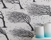 Northeasterly Wallpaper, Wind-swept Trees Wallpaper, Windy Trees Wallpaper, Leaves Wallpaper, Leaves in the Wind Wallpaper, Trees Wallpaper