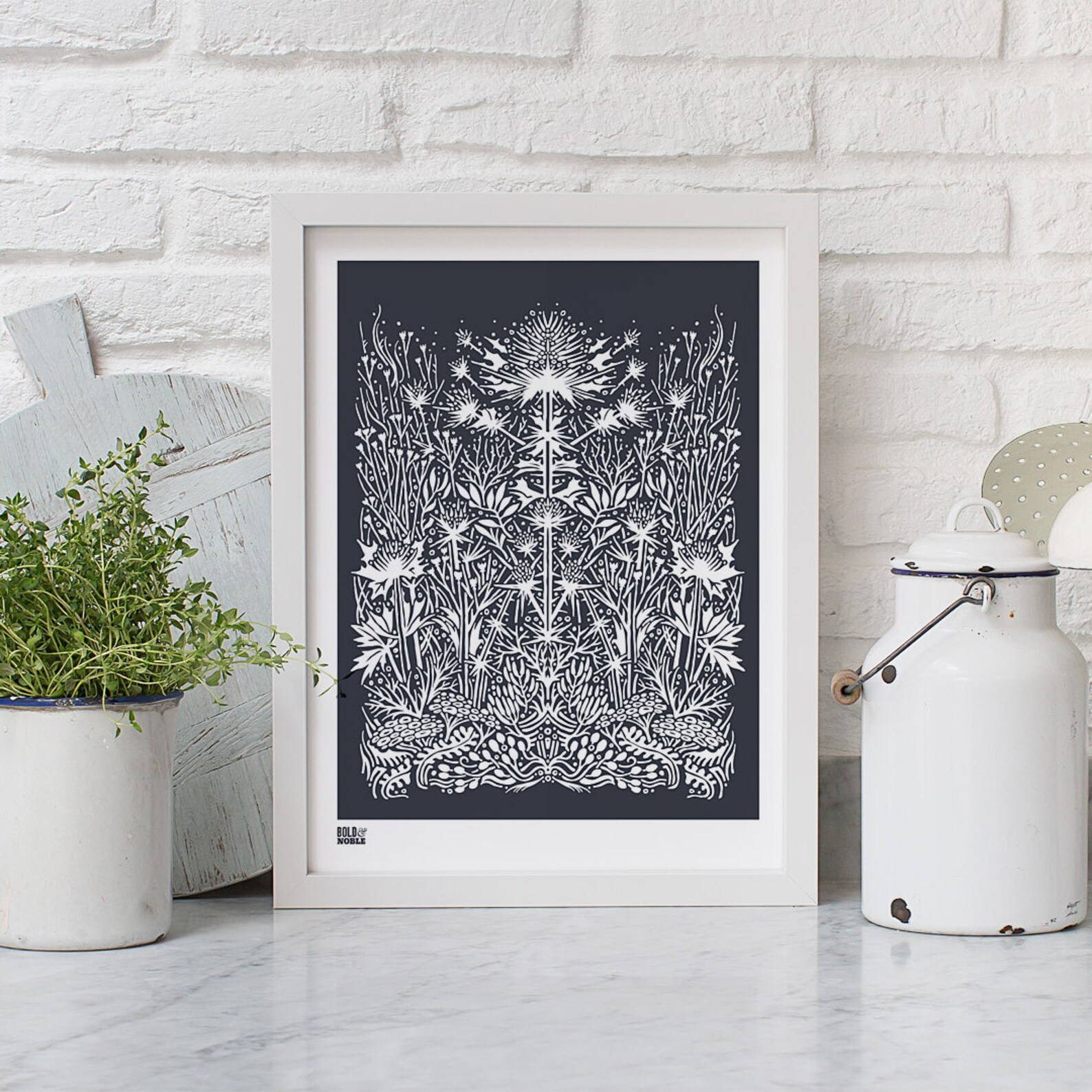 Sea Holly Screen Print Plant Art Print Nature Wall Art | Etsy