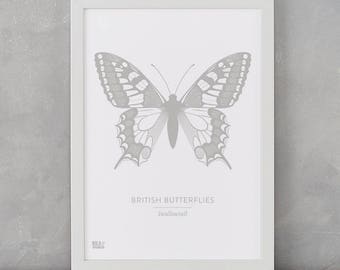 Farfalla di stampa, farfalle britanniche, Print Screen Swallowtail, natura parete arte farfalla, farfalla Decor, farfalla regali
