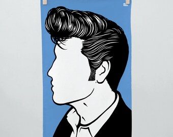 Elvis Presley Tea Towel, Elvis Presley Merchandise, Elvis Presley Dishcloth, Blue Tea Towel